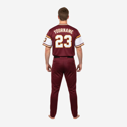 Personalized Baseball Team Uniform - Custom Jersey & Pants Set in Rose Wood
