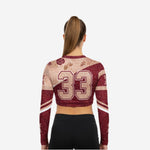 Custom Sublimated Cheerleading Crop Top - Dark Maroon Team Uniform