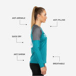 Youth & Adult Long Sleeve Cheer Top - Personalized Bondi Blue Team Uniform
