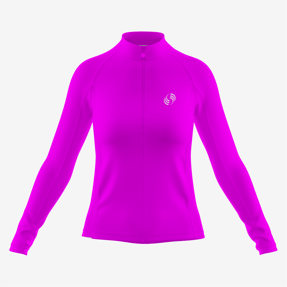 Magenta Women's Cycling Jersey – Long Sleeve, Pro Performance