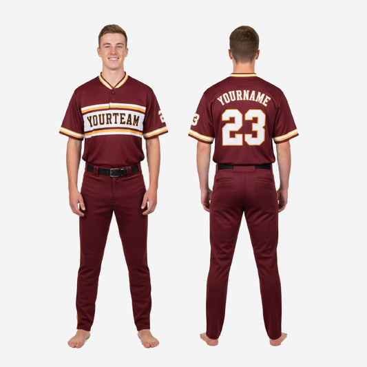 Custom Youth Baseball Jersey & Pants - V-Neck Uniform Team Name Number