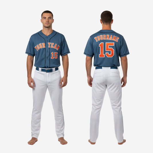 Custom Baseball Team Uniform in Gray - Jersey & Pants Custom Name Number Set