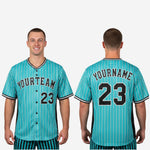 Custom Baseball Jersey - Pinstripe Full Button Jersey Team Name & Number