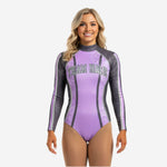 Custom Cheerleading Uniform Bodysuit - Purple Sublimation Print