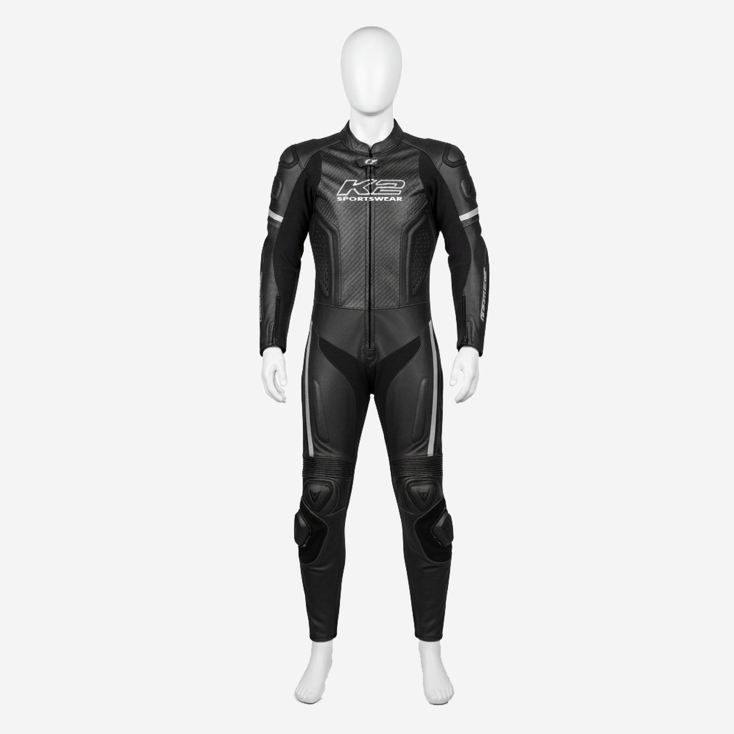 Personalized Motorbike Leather Suit in Black - Custom Racing One Piece Track Suit