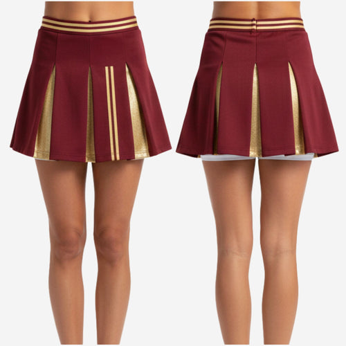 Personalized Cheer Competition Skirt - Custom Design Skirt Red Brown