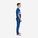 Custom Youth Baseball Jersey & Pants - V-Neck Uniform Team Name Number in Blue