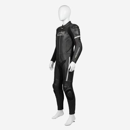 Personalized Motorbike Leather Suit in Black - Custom Racing One Piece Track Suit