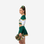 Personalized Green Cheer Uniform - Long Sleeve Crop Top Skirt Competition Set