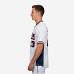 Custom Baseball Jersey in White - Full Button Baseball Jersey Team Name & Number
