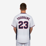 Custom Baseball Jersey in White - Full Button Baseball Jersey Team Name & Number