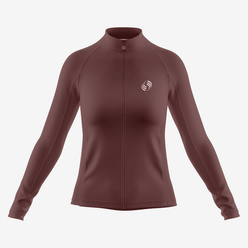 Custom Dark Brown Women's Long Sleeve Bicycle Jersey - K2 Sportswear | Custom Sports Uniforms & Apparels - K2 Sportswear