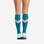 Custom Cheerleading Knee Socks - Teal Blue Athletic Performance Socks