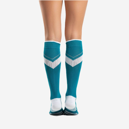 Custom Cheerleading Knee Socks - Teal Blue Athletic Performance Socks