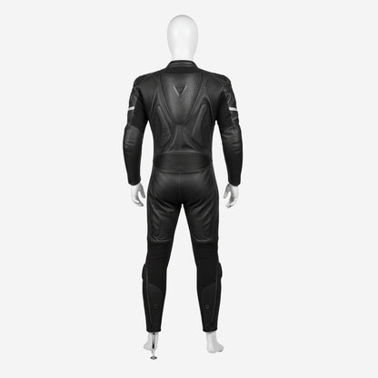 Personalized Motorbike Leather Suit in Black - Custom Racing One Piece Track Suit