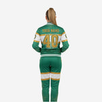 Personalized Cheer Tracksuit in Green - Custom Varsity Bomber Jacket & Pants Set