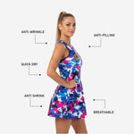 Custom Cheerleading Uniform Dress - Blue Chevron Sleeveless Design