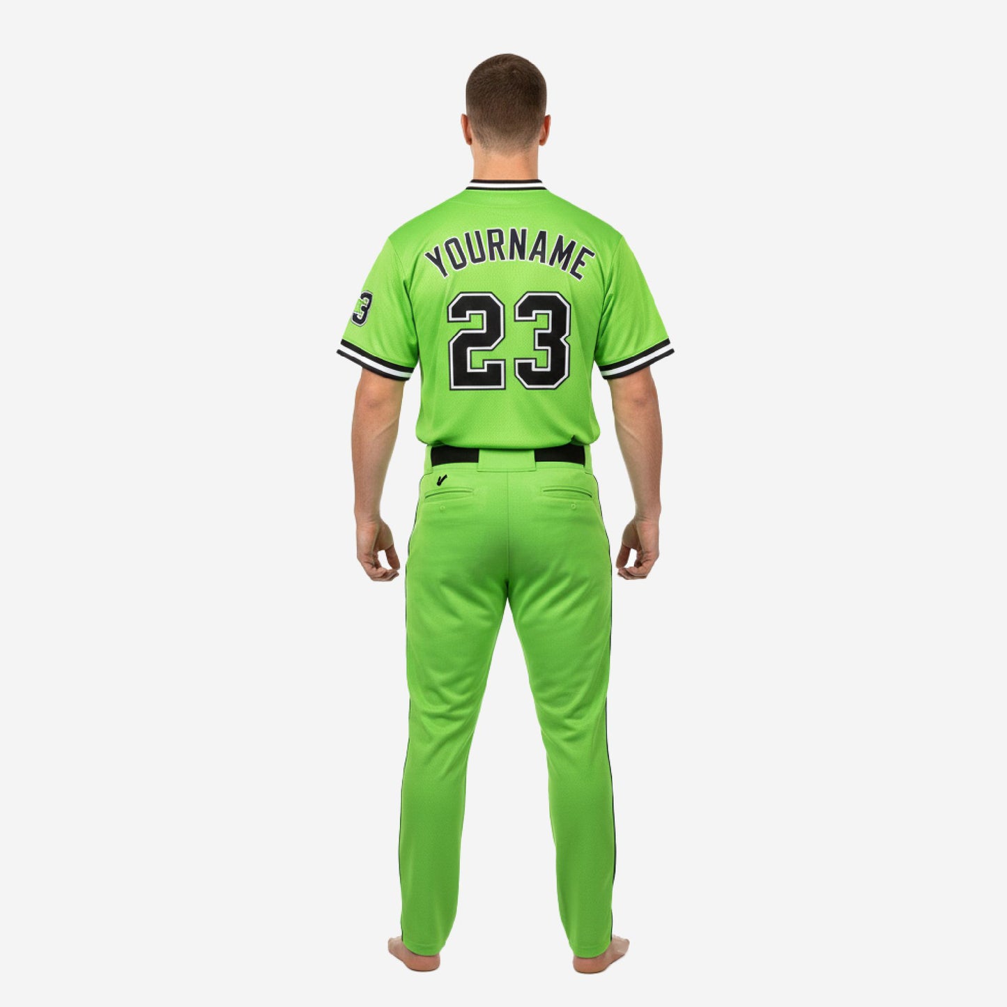 Personalized Baseball Team Uniform - Custom Jersey & Pants Set in Yellow Green