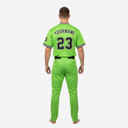 Personalized Baseball Team Uniform - Custom Jersey & Pants Set in Yellow Green