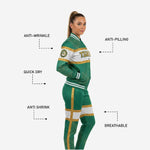 Personalized Cheer Tracksuit in Green - Custom Varsity Bomber Jacket & Pants Set