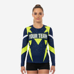 Custom Printed Cheer Practice Jersey - Oxford Blue Long Sleeve Shell