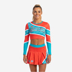 Long Sleeve Cheerleading Uniform Set - Custom Crop Top & Skirt for Youth & All-Star Teams