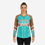 Youth & Adult Long Sleeve Cheer Top - Personalized Cadet Blue Team Uniform