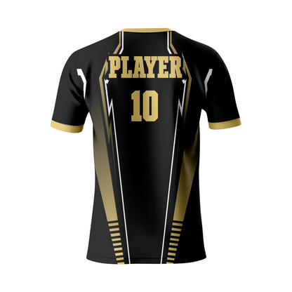 Stylish Black-Gold Soccer Jersey Set