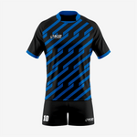 Personalized Rugby Jersey & Shorts Set in Black/Blue - K2 Sportswear | Custom Sports Uniforms & Apparels - K2 Sportswear
