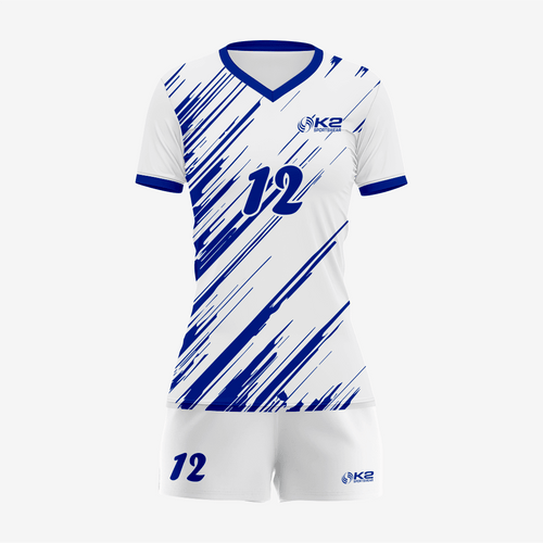 Team Ready Custom Blue/White Volleyball Uniform Set - K2 Sportswear | Custom Sports Uniforms & Apparels - K2 Sportswear