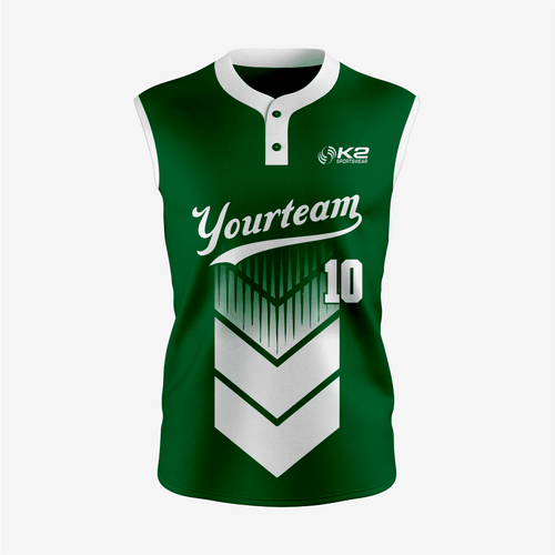 Custom Dark Green Sleeveless 2 Button Softball Jersey – Perfect for Men/Women - K2 Sportswear | Custom Sports Uniforms & Apparels - K2 Sportswear