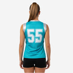 Custom Printed Cheerleading Practice Jersey - Pacific Blue Sleeveless Shell