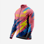Men’s Long Sleeve Cycling Jersey and Bib Shorts Set - Light Pink - K2 Sportswear | Custom Sports Uniforms & Apparels - K2 Sportswear
