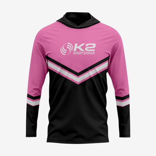 Custom Softball T-Shirt Hoodie in Pink/Black for Men/Women - K2 Sportswear | Custom Sports Uniforms & Apparels - K2 Sportswear