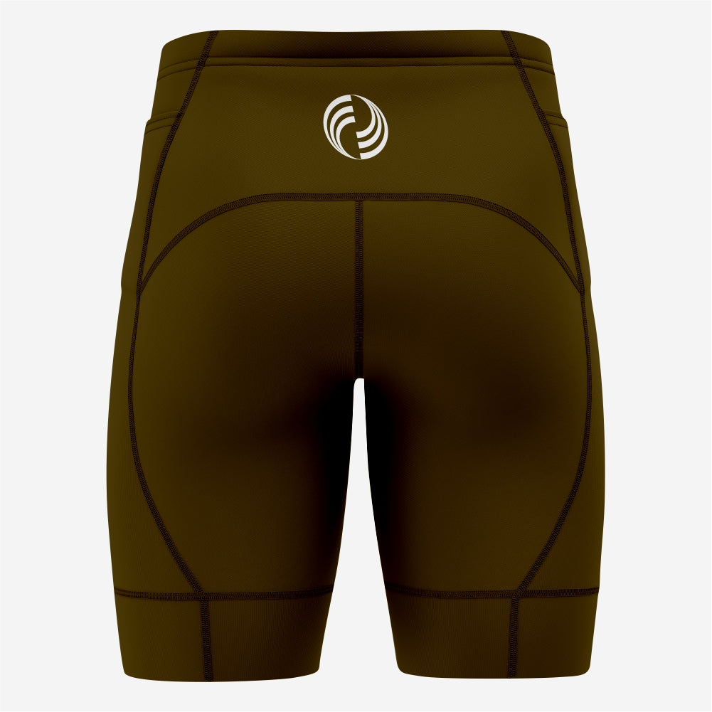 Men's Custom Performance Dark Brown Cycling Shorts