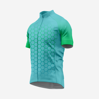 Short Sleeve Cycling Jersey Men | Hexagon Pattern Bike Shirt