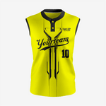 Premium Yellow Sleeveless Softball Jersey with 2 Buttons - K2 Sportswear | Custom Sports Uniforms & Apparels - K2 Sportswear