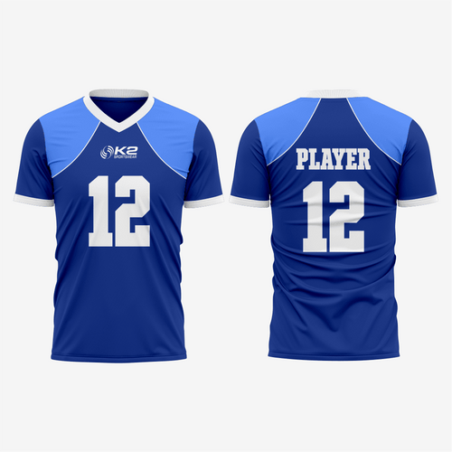 Custom Football Fan Jersey - Blue - K2 Sportswear | Custom Sports Uniforms & Apparels - K2 Sportswear