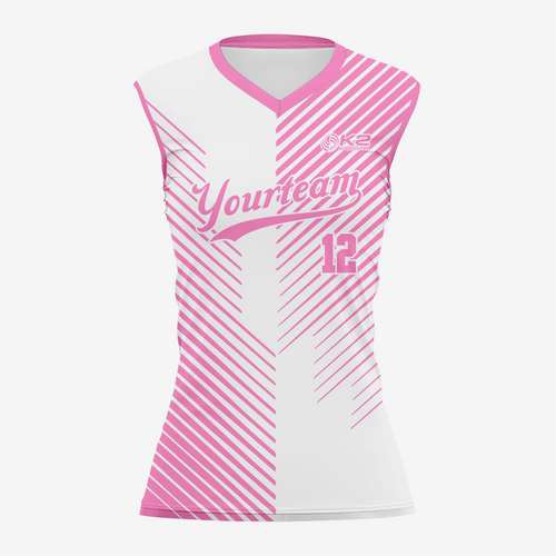 Light Pink Custom Softball Sleeveless V Neck Jersey - K2 Sportswear | Custom Sports Uniforms & Apparels - K2 Sportswear