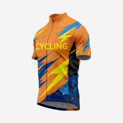 Men’s Short Sleeve Cycling Jersey for Road and Racing - Orange