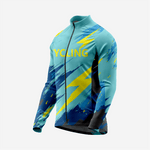 Men’s Long Sleeve Cycling Jersey and Bib Shorts Set - Teal Blue - K2 Sportswear | Custom Sports Uniforms & Apparels - K2 Sportswear