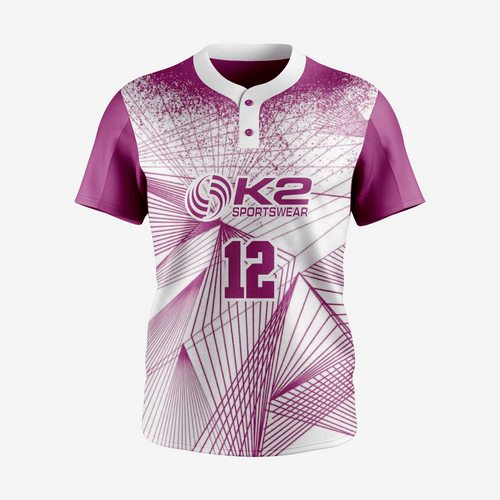 Men/Women Custom Softball 2 Button Uniform in Pale Red Violet - K2 Sportswear | Custom Sports Uniforms & Apparels - K2 Sportswear