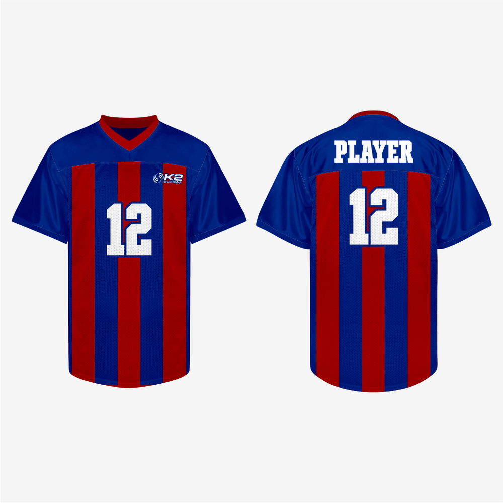 Personalisiertes blaues/rotes Fußball-Trainings-Trikot – Herren & Damen