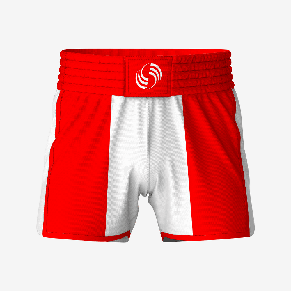 Custom Wrestling Fighting Shorts in Red/White