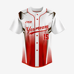 Personalized Softball Jersey – Red Full Button Style - K2 Sportswear | Custom Sports Uniforms & Apparels - K2 Sportswear