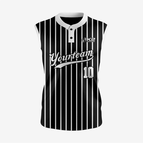 Custom Black Sleeveless 2 Button Softball Jersey – Perfect for Men/Women/Youth - K2 Sportswear | Custom Sports Uniforms & Apparels - K2 Sportswear