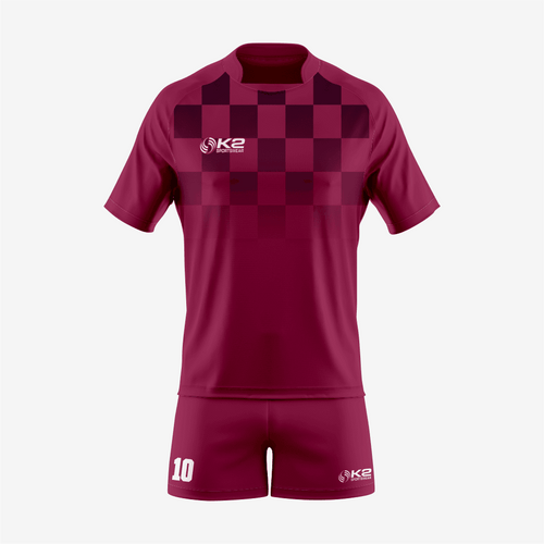 Customized Rugby Uniform Set in Maroon - K2 Sportswear | Custom Sports Uniforms & Apparels - K2 Sportswear