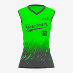 Custom Softball Sleeveless V Neck Jersey – Green/Gray - K2 Sportswear | Custom Sports Uniforms & Apparels - K2 Sportswear