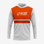Custom Softball T-Shirt Hoodie in Orange/White for Men/Women - K2 Sportswear | Custom Sports Uniforms & Apparels - K2 Sportswear