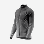 Breathable Men’s Gray Long Sleeve Cycling Jersey with Pockets - K2 Sportswear | Custom Sports Uniforms & Apparels - K2 Sportswear